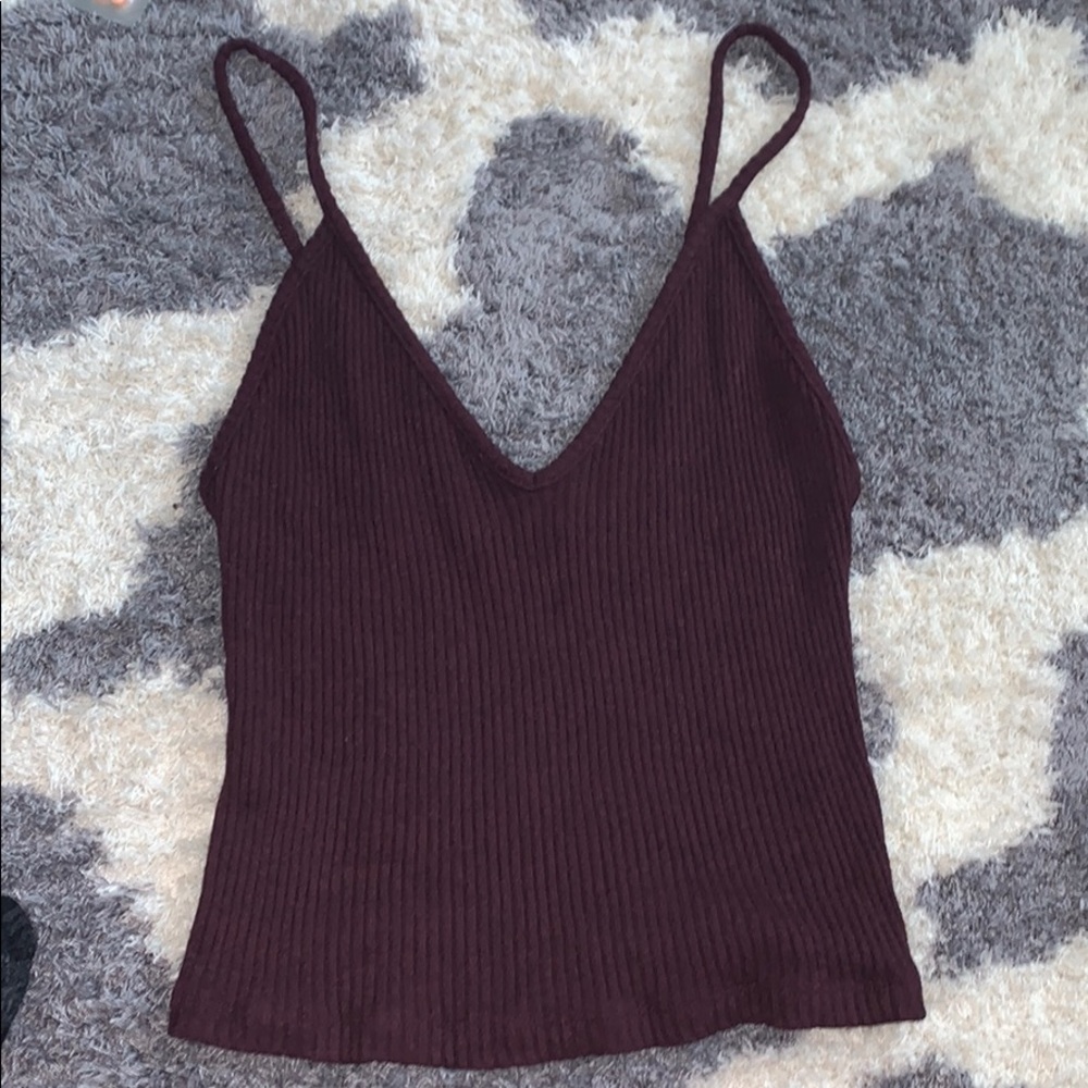 Brandy Melville maroon knit tank top!!